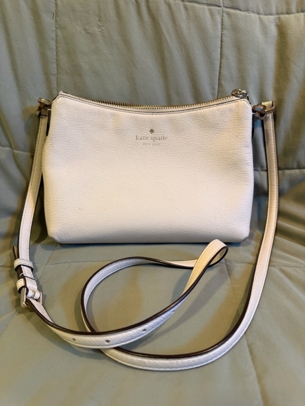 kate spade Cream Pebbled Leather Crossbody Bag